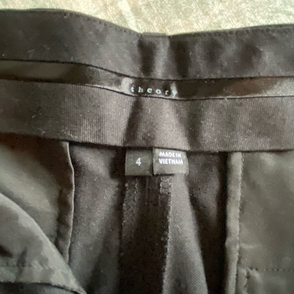 Theory Black Wool-Blend Wide Leg Crop Pants - Picture 5 of 9